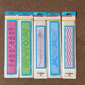 Cuttlebug Embossing Folders Lot Of 5 12" Borders Rare Retired NWT